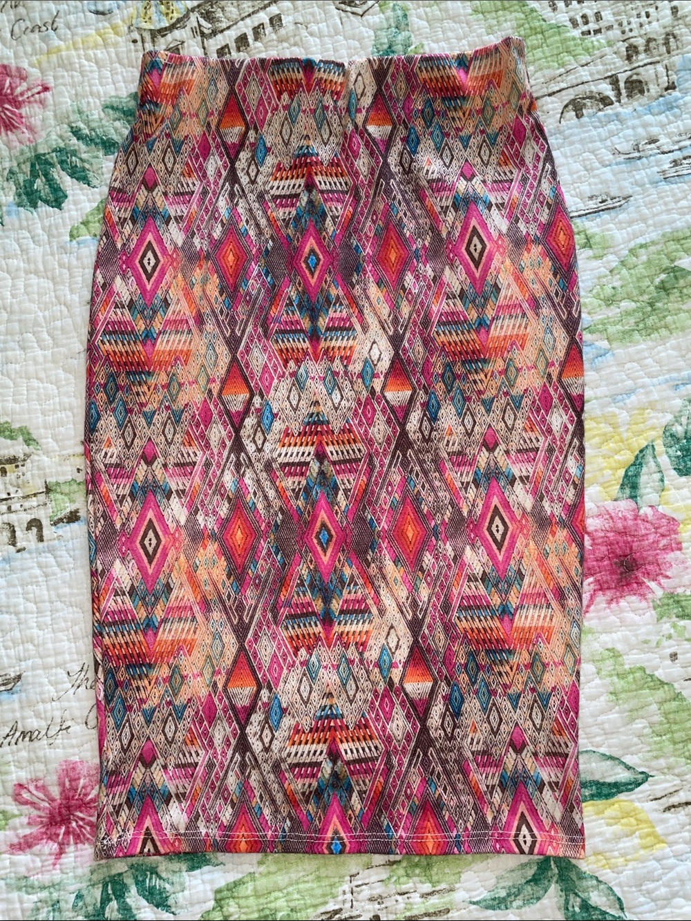 Charlotte Russe Medium Multicolor Geometric Pencil Skirt